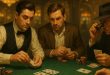 بازیکنان دور میز پوکر در حال تقلب و علامتگذاری کارتها